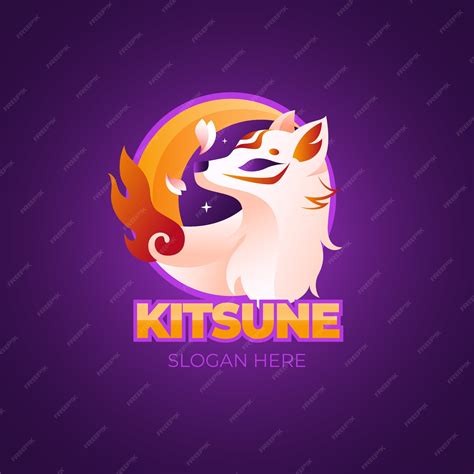 Free Vector | Gradient kitsune logo template