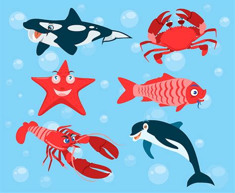 Cartoon Sea Animals Vector svg ai | UIDownload