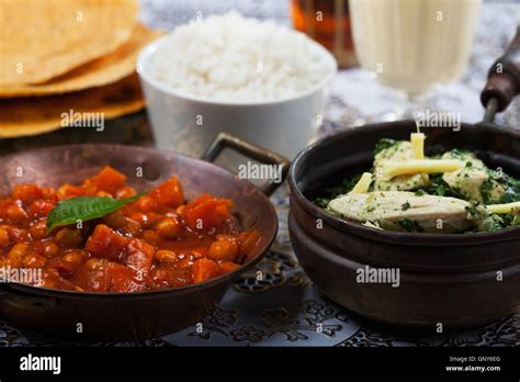 indian dishes with rice Stock Photo - Alamy