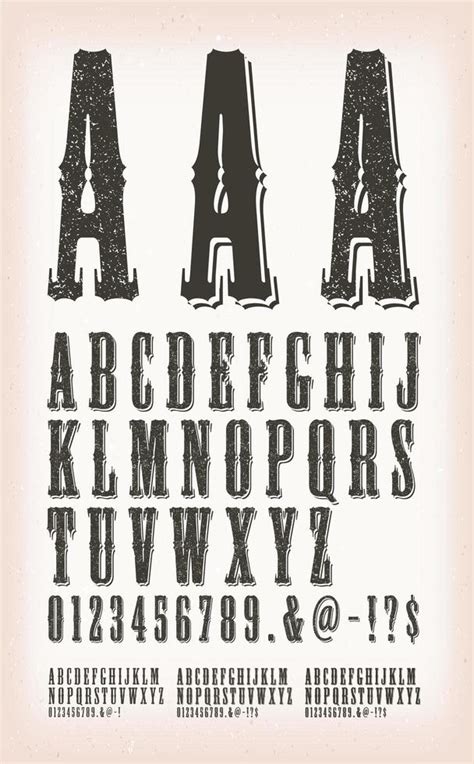 Western Vintage Grunge And Tattoo ABC Fonts 1265981 Vector Art at Vecteezy