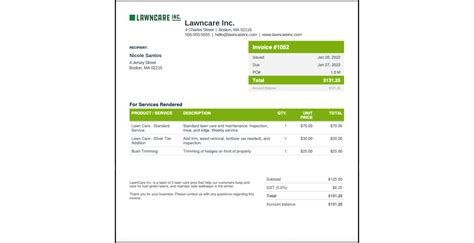 10 Diy Free Printable Invoice Lawn Care Template - vrogue.co