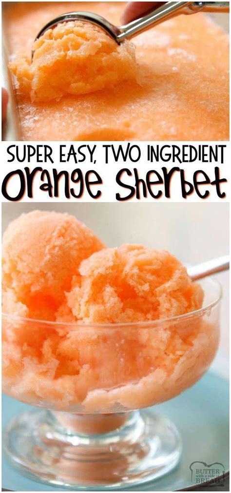 Quick & Easy Orange Sherbet recipe made with just 2 ingredients! Sweet Orange Sherbet perfect ...