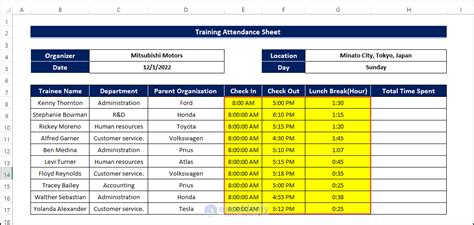 How to Create Training Attendance Sheet in Excel: 3 Methods - ExcelDemy