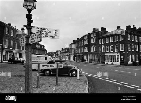 High Street, Woburn Village, Bedfordshire. 24th July 1968 Stock Photo ...