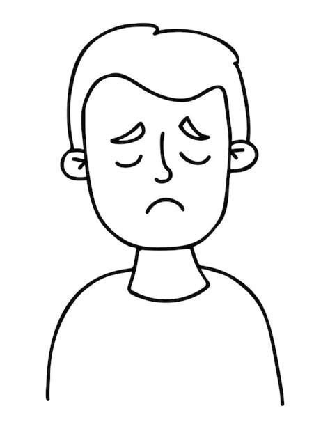 Premium Vector | Face sad boy portrait of an upset child with closed eyes