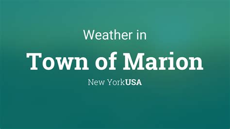 Weather for Town of Marion, New York, USA