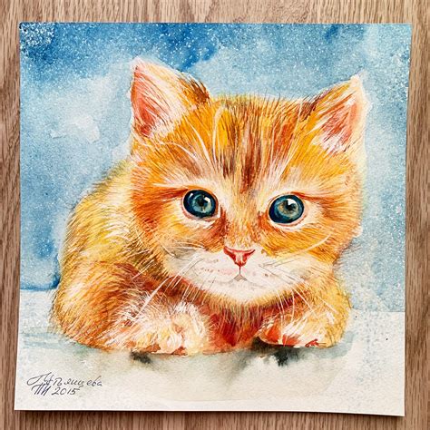 Cat Lover Gift Painting Kitten Painted Cat Portrait Painted | Etsy