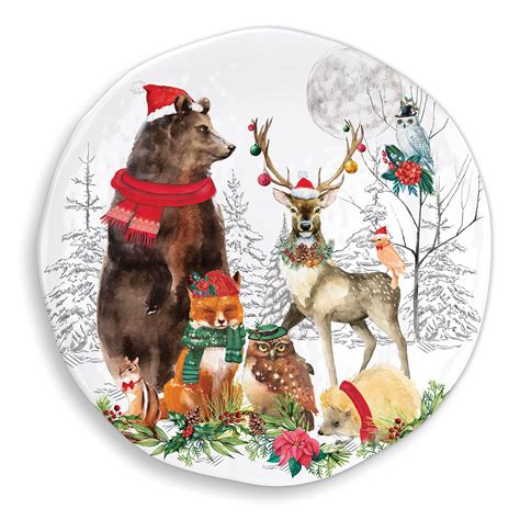 Michel Design Works Large Round Platter - Christmas Party