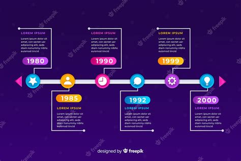 Free Vector | Infographic timeline marketing charts periodic plan