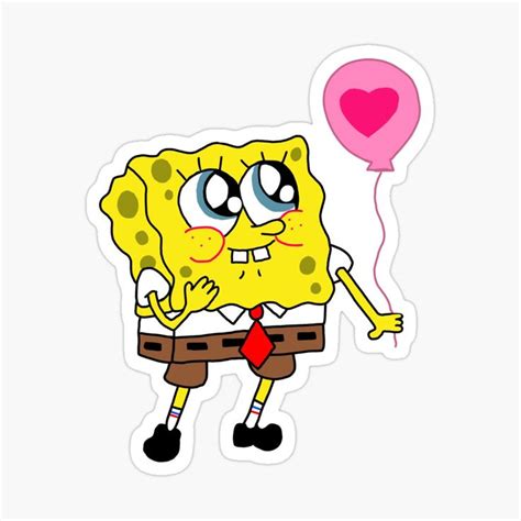 "Cute Spongebob Squarepants with baloon" Sticker for Sale by Katuse | Cool stickers, Bubble ...