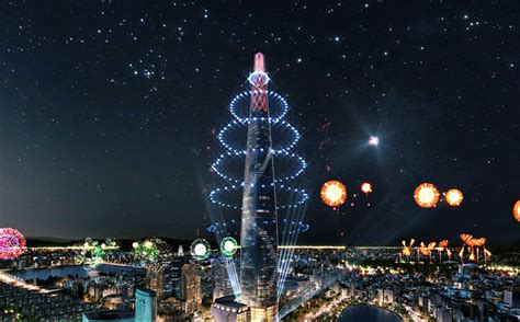 A fireworks finish for the Lotte World Tower