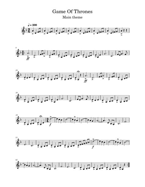 Game Of Thrones - Forviolin Sheet music for Violin (Solo) | Musescore.com