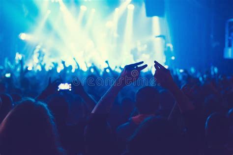 The Audience Watching the Concert on Stage. Stock Photo - Image of ...