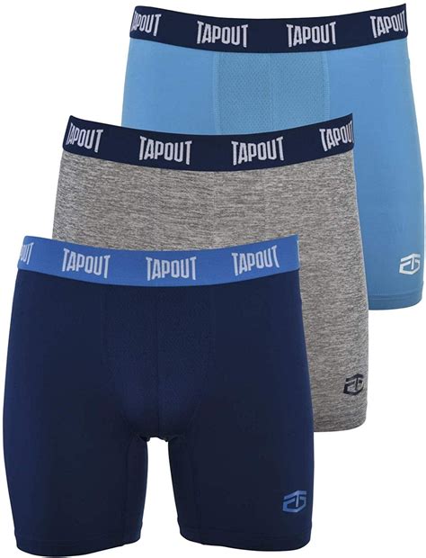 Tapout - TapouT Mens Performance Boxer Briefs - 3-Pack Stretch Performance Training Underwear ...