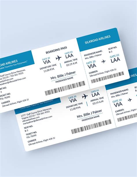 Blank Airline Ticket Template - Download in Word, Illustrator, PSD ...