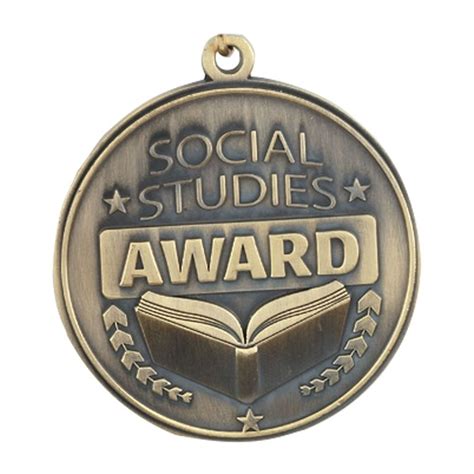 Social Studies Award Gold Academic Medallions | Positive Promotions