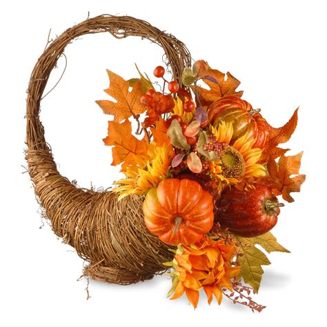 National Tree Artificial 22" Autumn Cornucopia Basket - Walmart.com