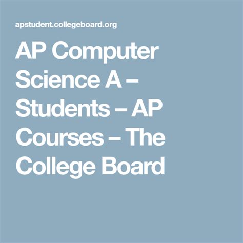 AP Computer Science A – Students – AP Courses – The College Board Java ...