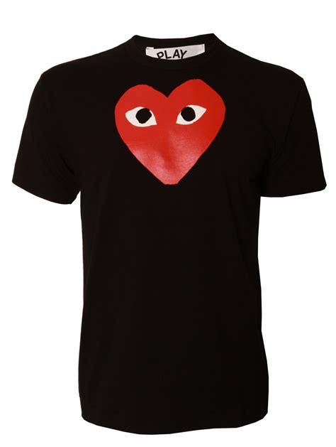 Comme des garçons Play Mens Heart Logo T Shirt Black in Black for Men | Lyst