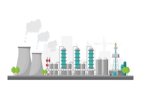 Industrial factory in a flat style.Vector and illustration of manufacturing building 425395 ...