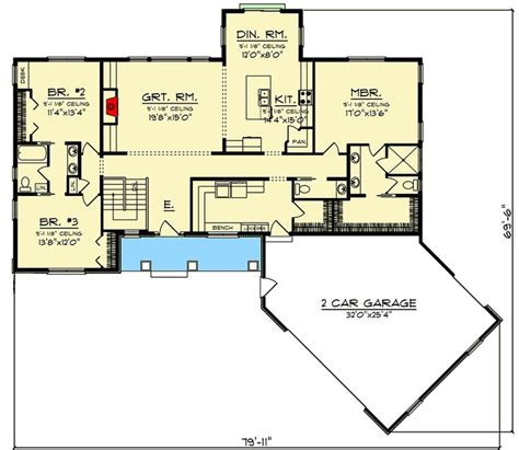 Plan 890108AH: 3-Bed Modern Farmhouse Ranch Home Plan with Angled ...