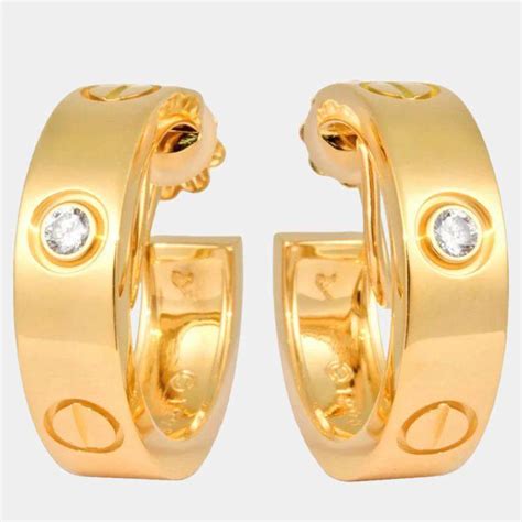 Cartier Love 18K Yellow Gold Diamond Earrings Cartier | The Luxury Closet