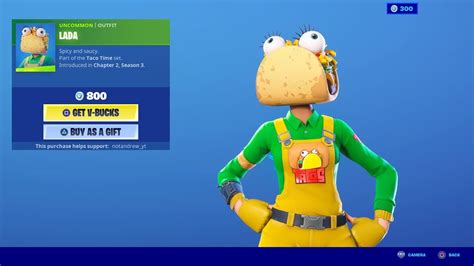 Fortnite Item Shop *NEW* Lada Taco Skin! [15,16TH JULY] - YouTube