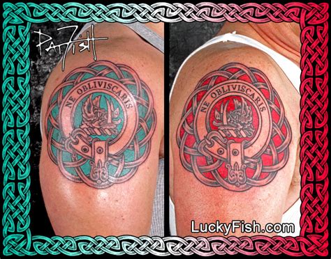 Father and Son Clan Campbell Badge Tattoos — LuckyFish, Inc. and Tattoo Santa Barbara