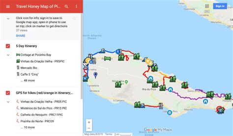 Screen Shot of Pico Map - Travel Honey