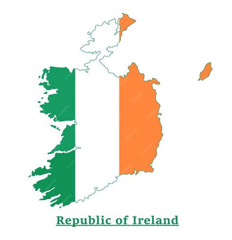 Premium Vector | Ireland National Flag Map Design, Illustration Of Republic Of Ireland Country ...