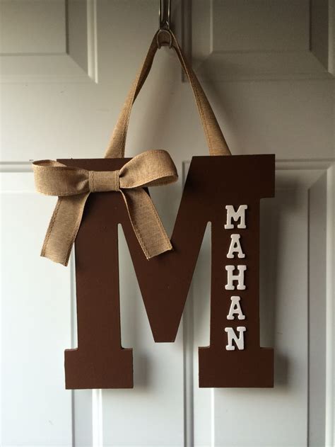 Pin by The Cake Mom on Crafts | Monogram door hanger diy, Diy door ...