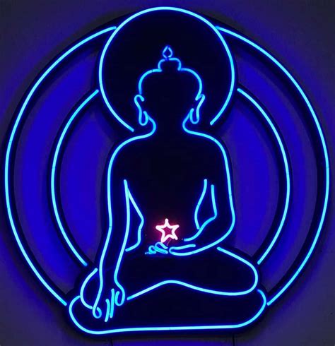 Download Neon Buddha Meditation Wallpaper | Wallpapers.com