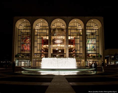 The Metropolitan Opera House at Lincoln Center Plaza, at night. | Metropolitan opera ...