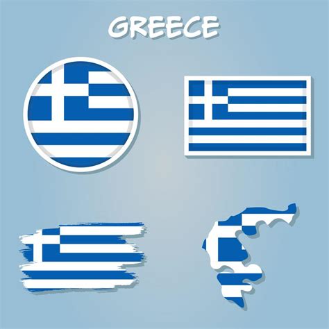 Colorful flag, map pointer and map of Greece in the colors of the Greek flag. 21953283 Vector ...