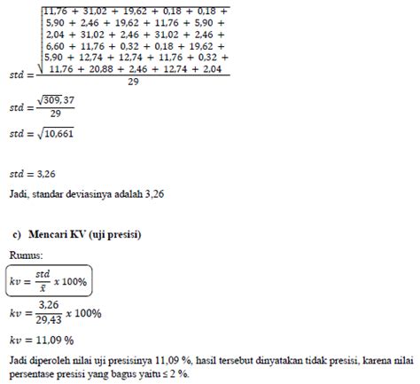 Contoh Perhitungan Uji Presisi (Pengolahan Data) - TeachMeSoft