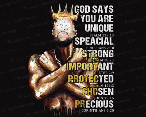 Black King Quotes Png God Says You Are Png Black Man Strong | Etsy