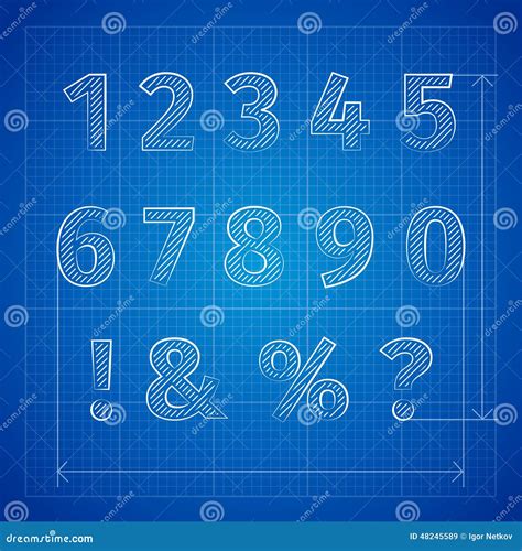 Blueprint font stock vector. Illustration of capitol - 48245589