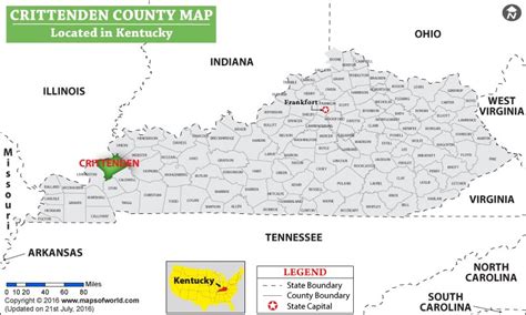 Crittenden County Map, Kentucky