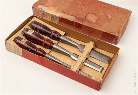 Set of Three STANLEY No. 750 Chisels NEAR MINT in Original Box – Jim Bode Tools