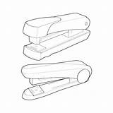 Stapler Drawing sketch template