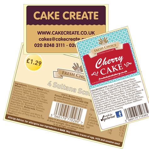 Cake Labels - Positive ID Labelling Food Labelling