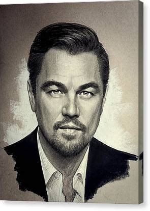 Canvas Print featuring the drawing Leonardo DiCaprio titanic by Mounir ...