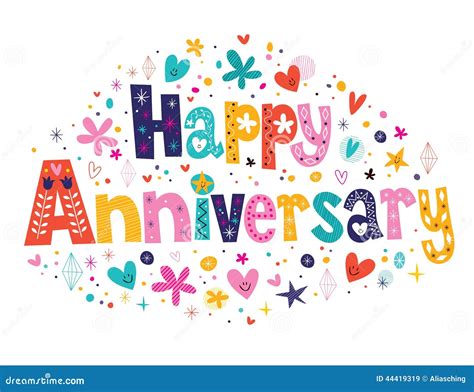 Happy Anniversary stock vector. Illustration of decorative - 44419319