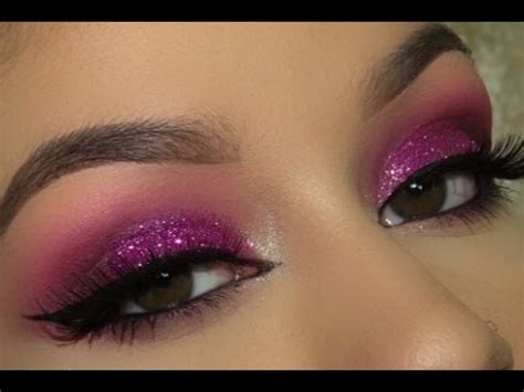 Pink Glitter Smokey Eye Makeup Tutorial - YouTube