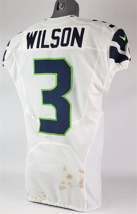 Lot Detail - 2015 Russell Wilson Seattle Seahawks Road Jersey (MEARS A5)