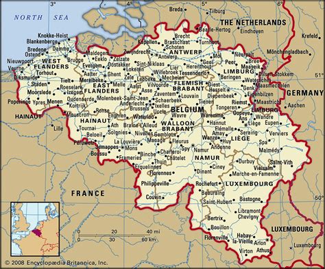 Belgium geographical facts. Map of Belgium with cities. Belgium on the ...