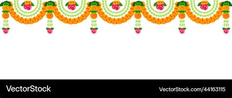 Flower garland decoration toran for happy diwali Vector Image