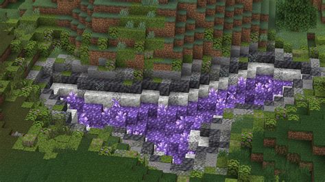 I made an Amethyst geode in the ground! : r/Minecraft