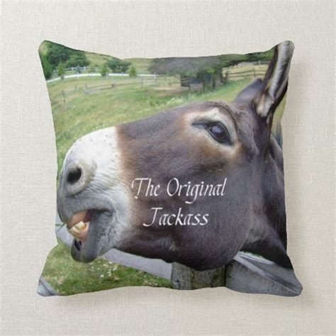 The Original Jackass Funny Donkey Mule Farm Animal Pillows | Zazzle