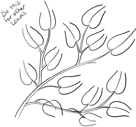 How to Draw Tree Branches Full of Leaves Drawing Tutorial – How to Draw Step by Step Drawing ...